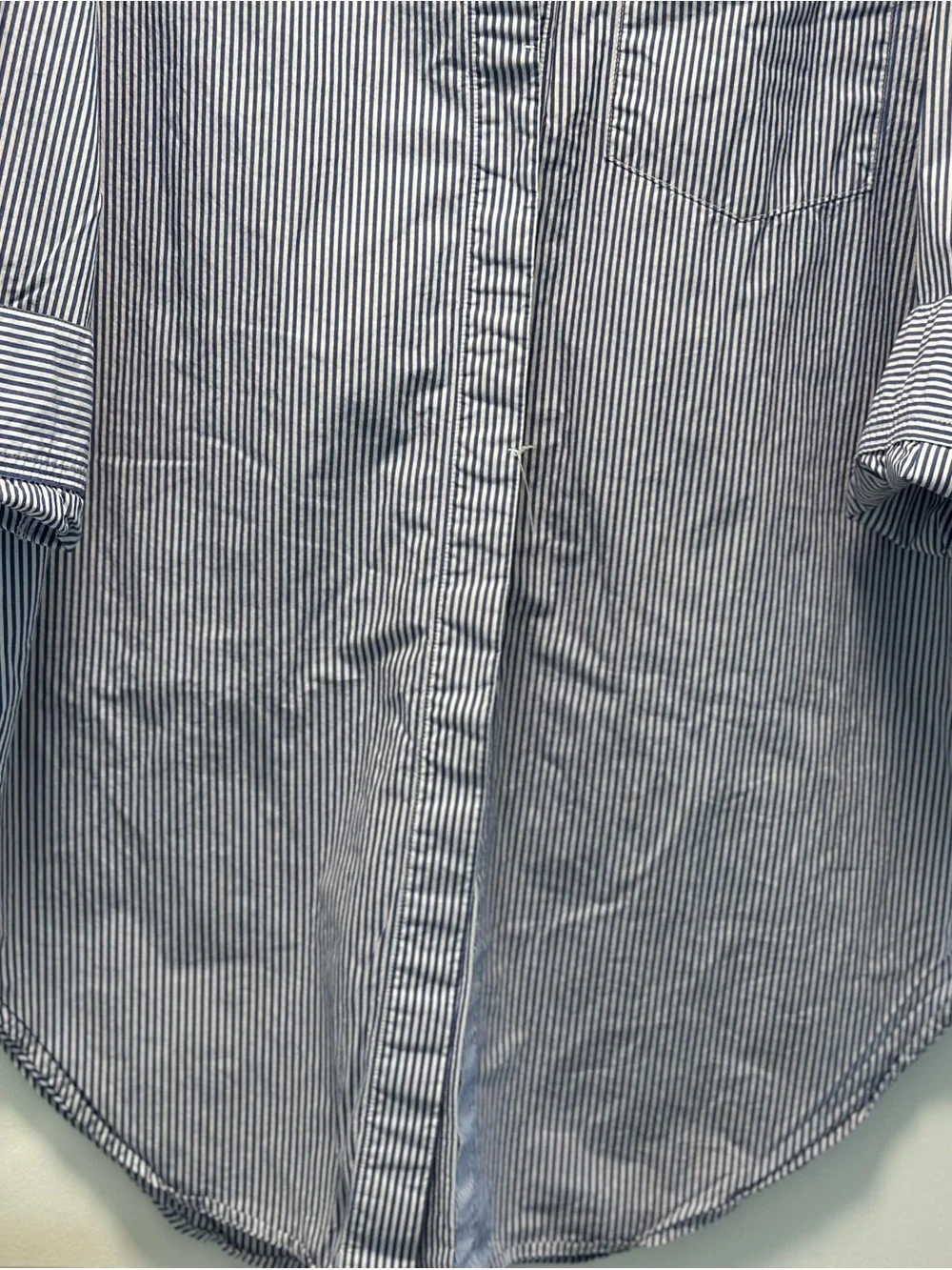 H&M Blue & White Striped Oversized Button Down Shirt Size S - Picture 2 of 5